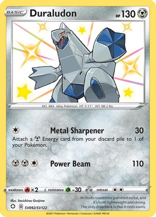 POKEMON TCG - Duraludon SV092/SV122 Shining Fates Shiny Vault - Shiny Holo Rare