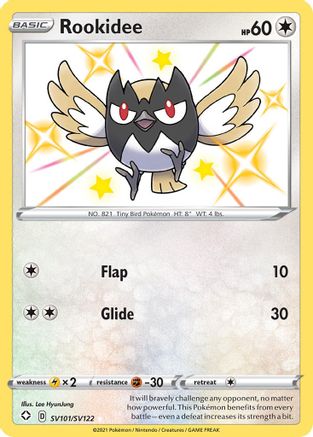 POKEMON TCG - Rookidee SV101/SV122 Shining Fates Shiny Vault - Shiny Holo Rare