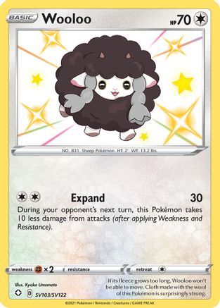 POKEMON TCG - Wooloo SV103/SV122 Shining Fates Shiny Vault - Shiny Holo Rare