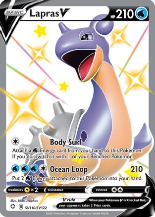 POKEMON TCG - Lapras V SV110/SV122 Shining Fates Shiny Vault - Shiny Holo Rare
