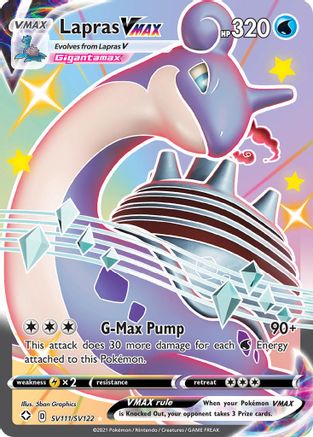 POKEMON TCG - Lapras VMAX SV111/SV122 Shining Fates Shiny Vault - Shiny Holo Rare