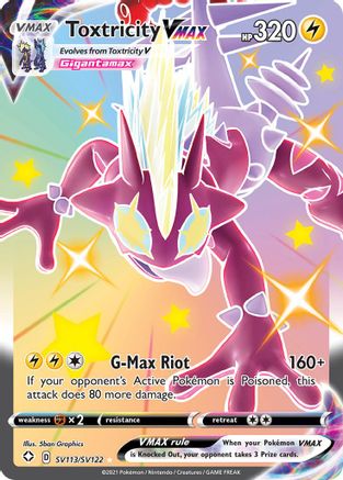 POKEMON TCG - Toxtricity VMAX SV113/SV122 Shining Fates Shiny Vault - Shiny Holo Rare