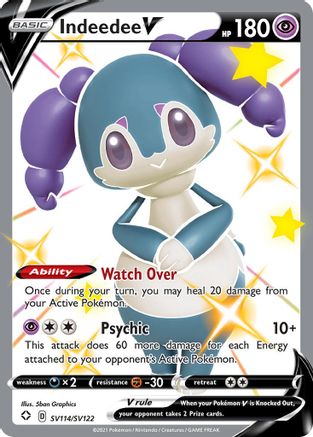 POKEMON TCG - Indeedee V SV114/SV122 Shining Fates Shiny Vault - Shiny Holo Rare
