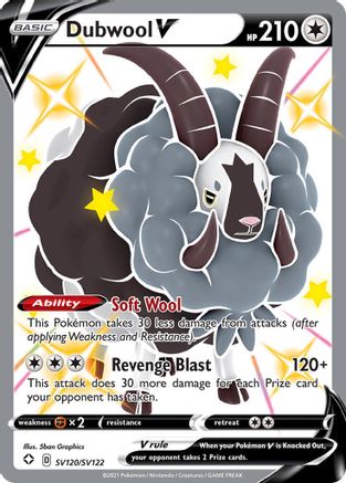 POKEMON TCG - Dubwool V SV120/SV122 Shining Fates Shiny Vault - Shiny Holo Rare