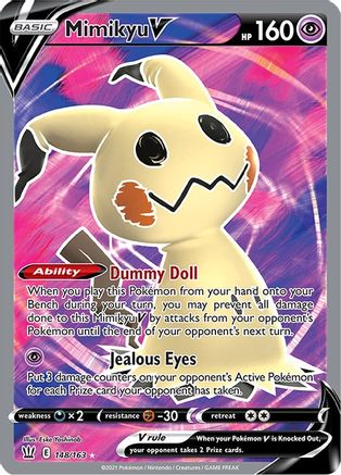 POKEMON TCG - Mimikyu V (Full Art) 148/163 SWSH05 Battle Styles - Ultra Rare