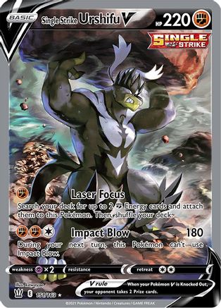 POKEMON TCG - Single Strike Urshifu V (Alternate Full Art) 151/163 SWSH05 Battle Styles - Ultra Rare