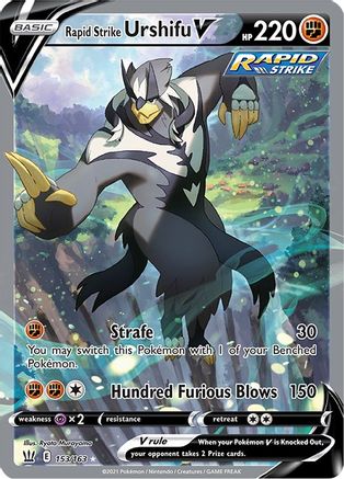 POKEMON TCG - Rapid Strike Urshifu V (Alternate Full Art) 153/163 SWSH05 Battle Styles - Ultra Rare