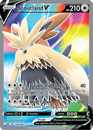 POKEMON TCG - Stoutland V (Full Art) 157/163 SWSH05 Battle Styles - Ultra Rare