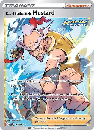 POKEMON TCG - Rapid Strike Style Mustard (Full Art) 162/163 SWSH05 Battle Styles - Ultra Rare
