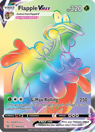 POKEMON TCG - Flapple VMAX (Secret) 164/163 SWSH05 Battle Styles - Secret Rare