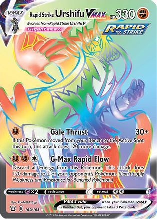 POKEMON TCG - Rapid Strike Urshifu VMAX (Secret) 169/163 SWSH05 Battle Styles - Secret Rare