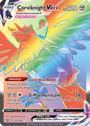 POKEMON TCG - Corviknight VMAX (Secret) 171/163 SWSH05 Battle Styles - Secret Rare