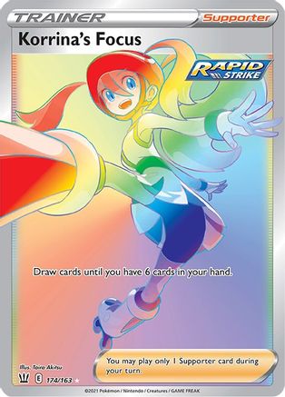 POKEMON TCG - Korrina's Focus (Secret) 174/163 SWSH05 Battle Styles - Secret Rare