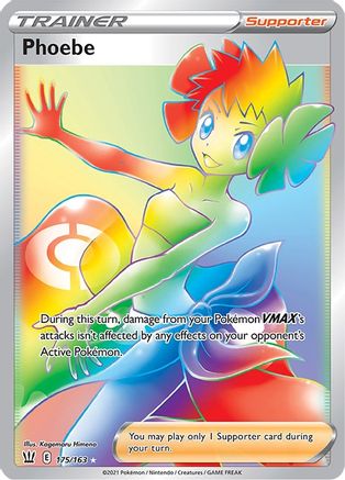 POKEMON TCG - Phoebe (Secret) 175/163 SWSH05 Battle Styles - Secret Rare