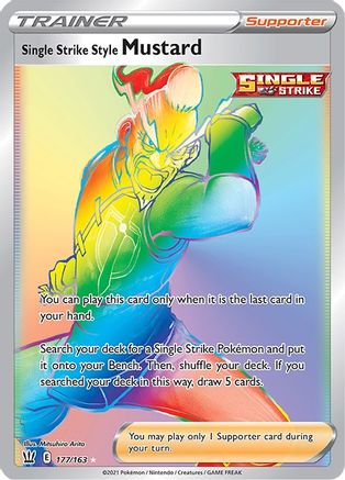 POKEMON TCG - Single Strike Style Mustard (Secret) 177/163 SWSH05 Battle Styles - Secret Rare