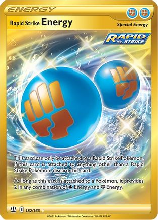 POKEMON TCG - Rapid Strike Energy (Secret) 182/163 SWSH05 Battle Styles - Secret Rare