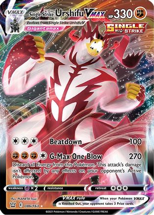 POKEMON TCG - Single Strike Urshifu VMAX 086/163 SWSH05 Battle Styles - Ultra Rare