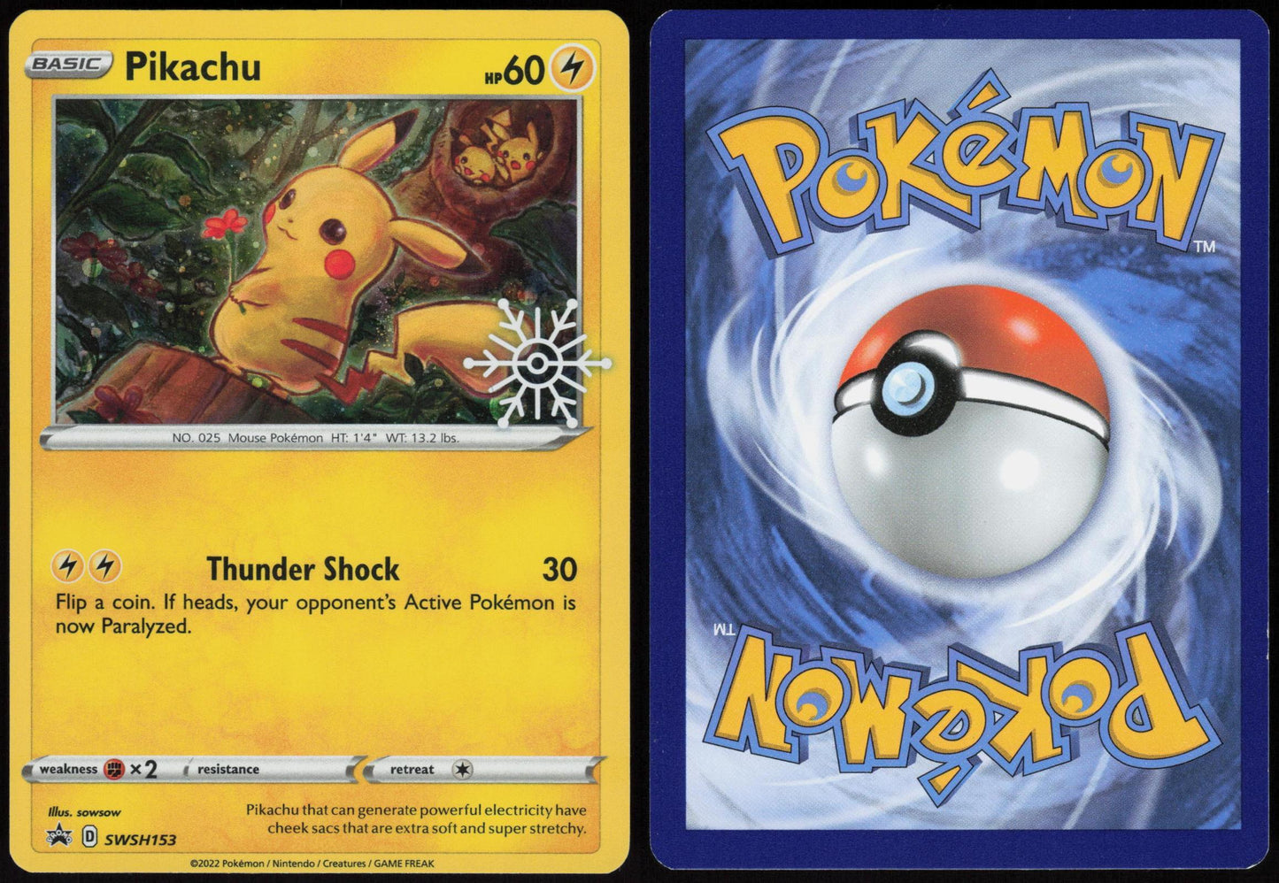 PIKACHU (HOLIDAY CALENDAR) SWSH153 SWORD & SHIELD PROMO POKEMON PROMO HOLO LP