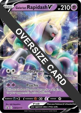 POKEMON TCG - Galarian Rapidash V - SWSH111 Jumbo Cards - Promo