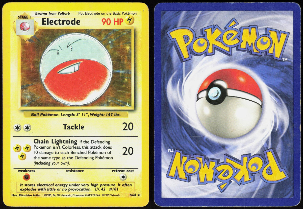 ELECTRODE 2/64 JUNGLE POKEMON RARE UNLIMITED HOLO HP