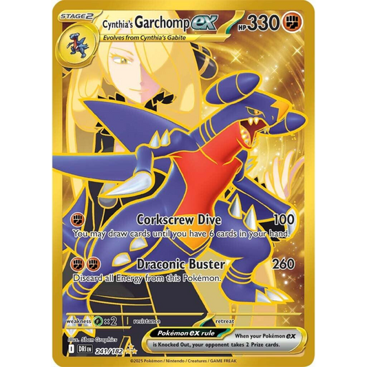 POKEMON TCG - CYNTHIA'S GARCHOMP EX 241/182 DESTINED RIVALS SECRET RARE