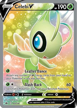 POKEMON TCG - Celebi V (Full Art) 160/198 SWSH06 Chilling Reign - Ultra Rare
