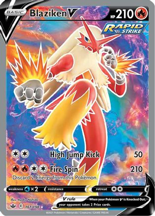POKEMON TCG - Blaziken V (Full Art) 161/198 SWSH06 Chilling Reign - Ultra Rare