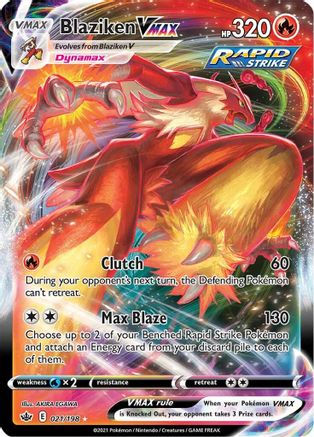 POKEMON TCG - Blaziken VMAX 021/198 SWSH06 Chilling Reign - Ultra Rare