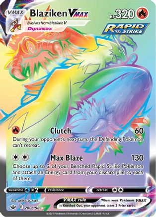 POKEMON TCG - Blaziken VMAX (Secret) 200/198 SWSH06 Chilling Reign - Secret Rare