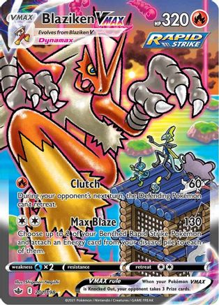 POKEMON TCG - Blaziken VMAX (Alternate Art Secret) 201/198 SWSH06 Chilling Reign - Secret Rare