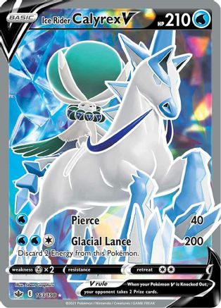POKEMON TCG - Ice Rider Calyrex V (Full Art) 163/198 SWSH06 Chilling Reign - Ultra Rare