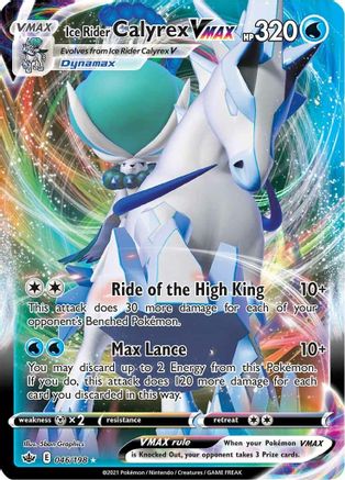 POKEMON TCG - Ice Rider Calyrex VMAX 046/198 SWSH06 Chilling Reign - Ultra Rare