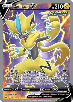POKEMON TCG - Zeraora V (Full Art) 165/198 SWSH06 Chilling Reign - Ultra Rare