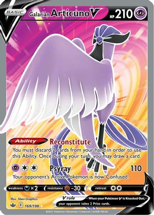 POKEMON TCG - Galarian Articuno V (Full Art) 169/198 SWSH06 Chilling Reign - Ultra Rare