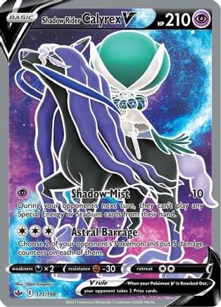 POKEMON TCG - Shadow Rider Calyrex V (Full Art) 171/198 SWSH06 Chilling Reign - Ultra Rare