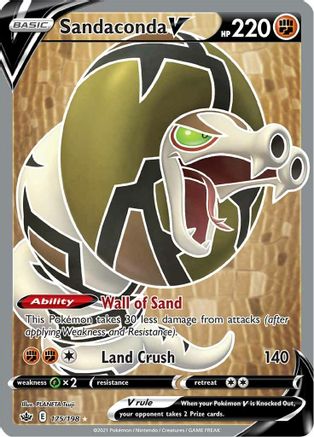 POKEMON TCG - Sandaconda V (Full Art) 175/198 SWSH06 Chilling Reign - Ultra Rare