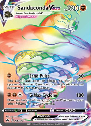 POKEMON TCG - Sandaconda VMAX (Secret) 206/198 SWSH06 Chilling Reign - Secret Rare