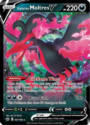 POKEMON TCG - Galarian Moltres V 097/198 SWSH06 Chilling Reign - Ultra Rare