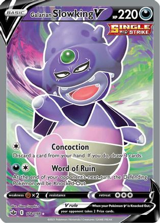 POKEMON TCG - Galarian Slowking V (Full Art) 178/198 SWSH06 Chilling Reign - Ultra Rare