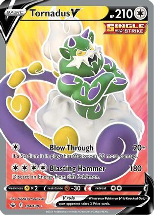 POKEMON TCG - Tornadus V (Full Art) 184/198 SWSH06 Chilling Reign - Ultra Rare