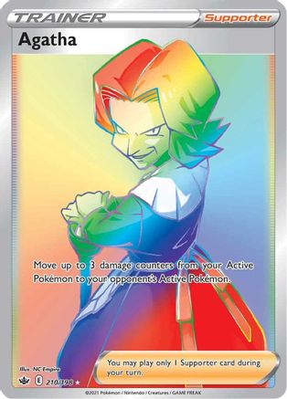POKEMON TCG - Agatha (Secret) 210/198 SWSH06 Chilling Reign - Secret Rare