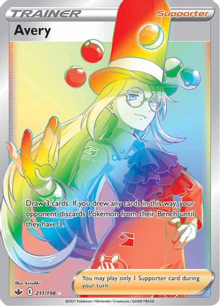 POKEMON TCG - Avery (Secret) 211/198 SWSH06 Chilling Reign - Secret Rare