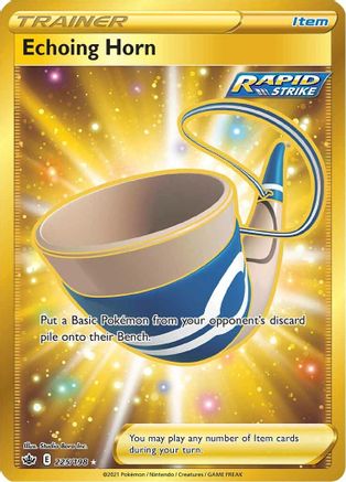 POKEMON TCG - Echoing Horn (Secret) 225/198 SWSH06 Chilling Reign - Secret Rare