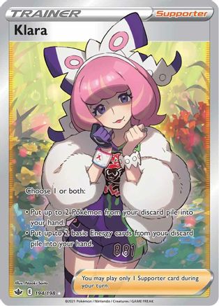 POKEMON TCG - Klara (Full Art) 194/198 SWSH06 Chilling Reign - Ultra Rare