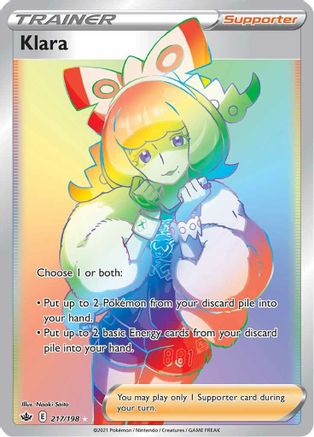 POKEMON TCG - Klara (Secret) 217/198 SWSH06 Chilling Reign - Secret Rare