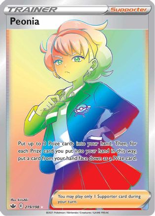 POKEMON TCG - Peonia (Secret) 219/198 SWSH06 Chilling Reign - Secret Rare