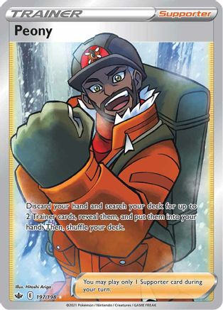 POKEMON TCG - Peony (Full Art) 197/198 SWSH06 Chilling Reign - Ultra Rare