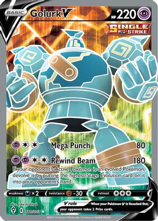 POKEMON TCG - Golurk V (Full Art) 181/203 SWSH07 Evolving Skies - Ultra Rare