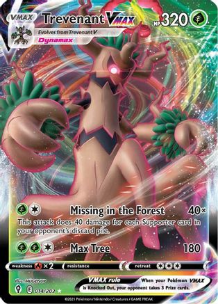 POKEMON TCG - Trevenant VMAX 014/203 SWSH07 Evolving Skies - Ultra Rare
