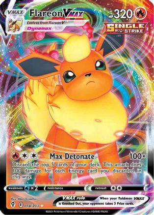 POKEMON TCG - Flareon VMAX 018/203 SWSH07 Evolving Skies - Ultra Rare